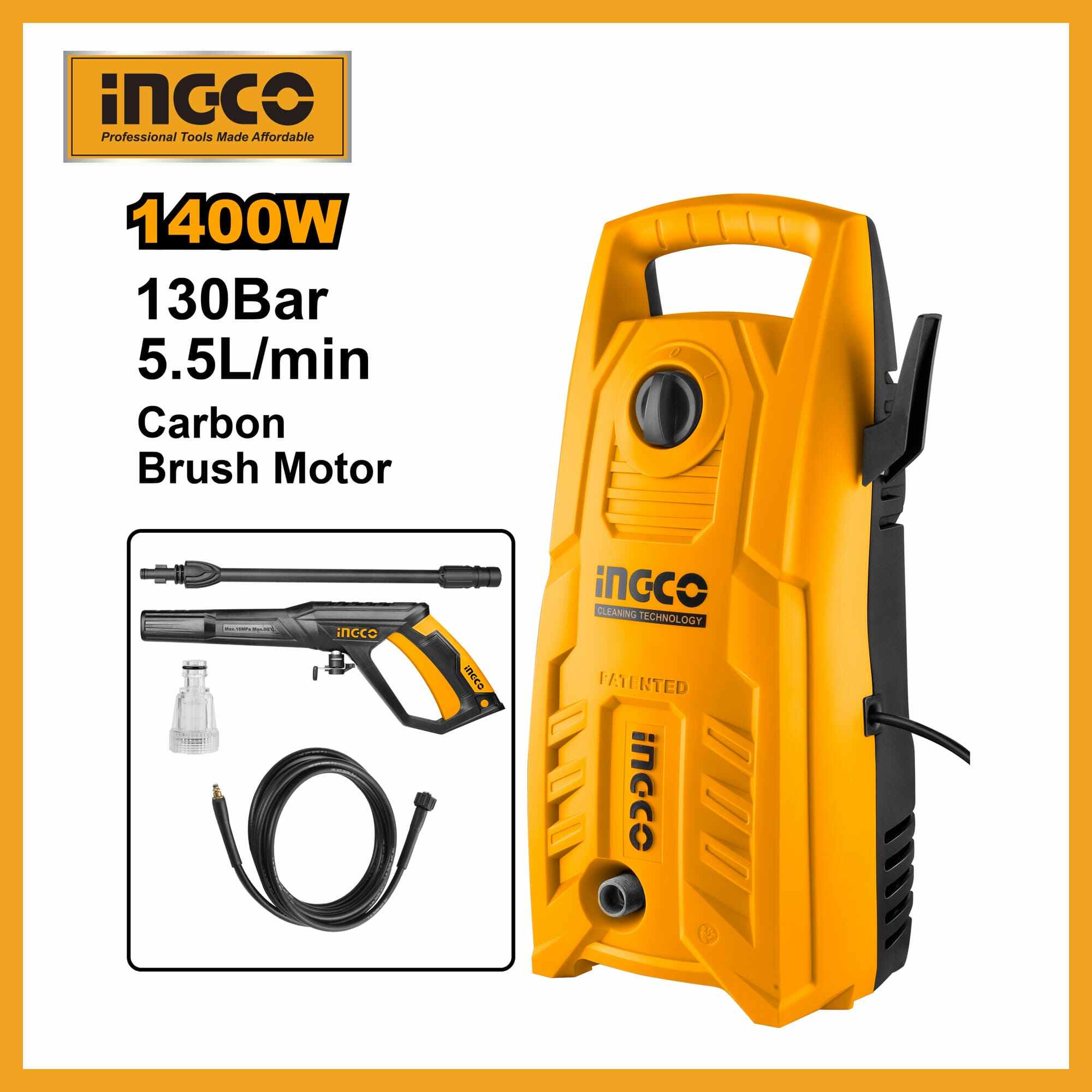 Pressure Washer 1400w Ingco hpwr14008