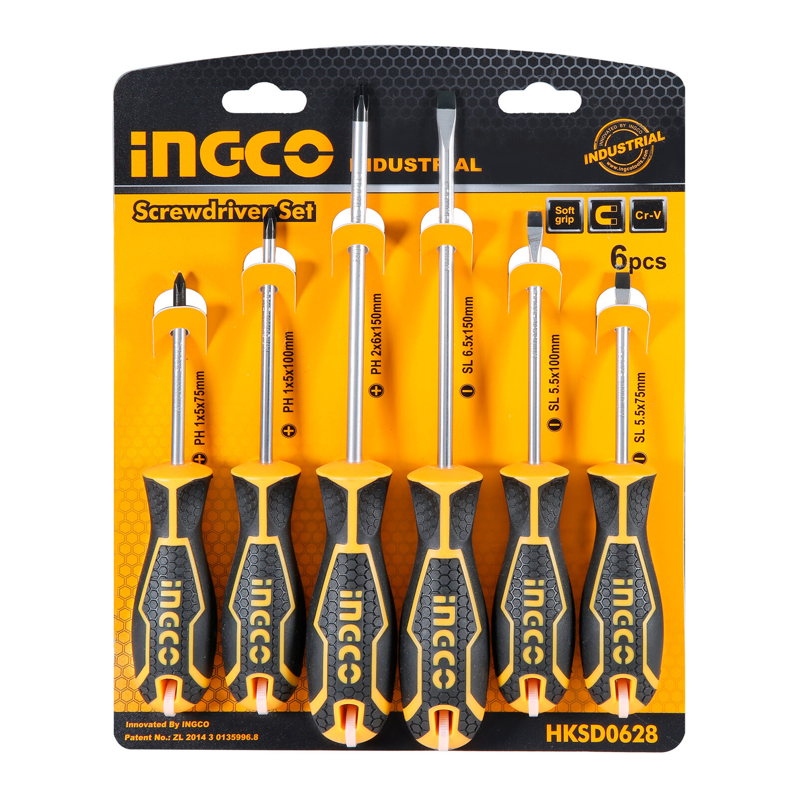 6 Pcs Screwdriver Set Ingco hksd0628
