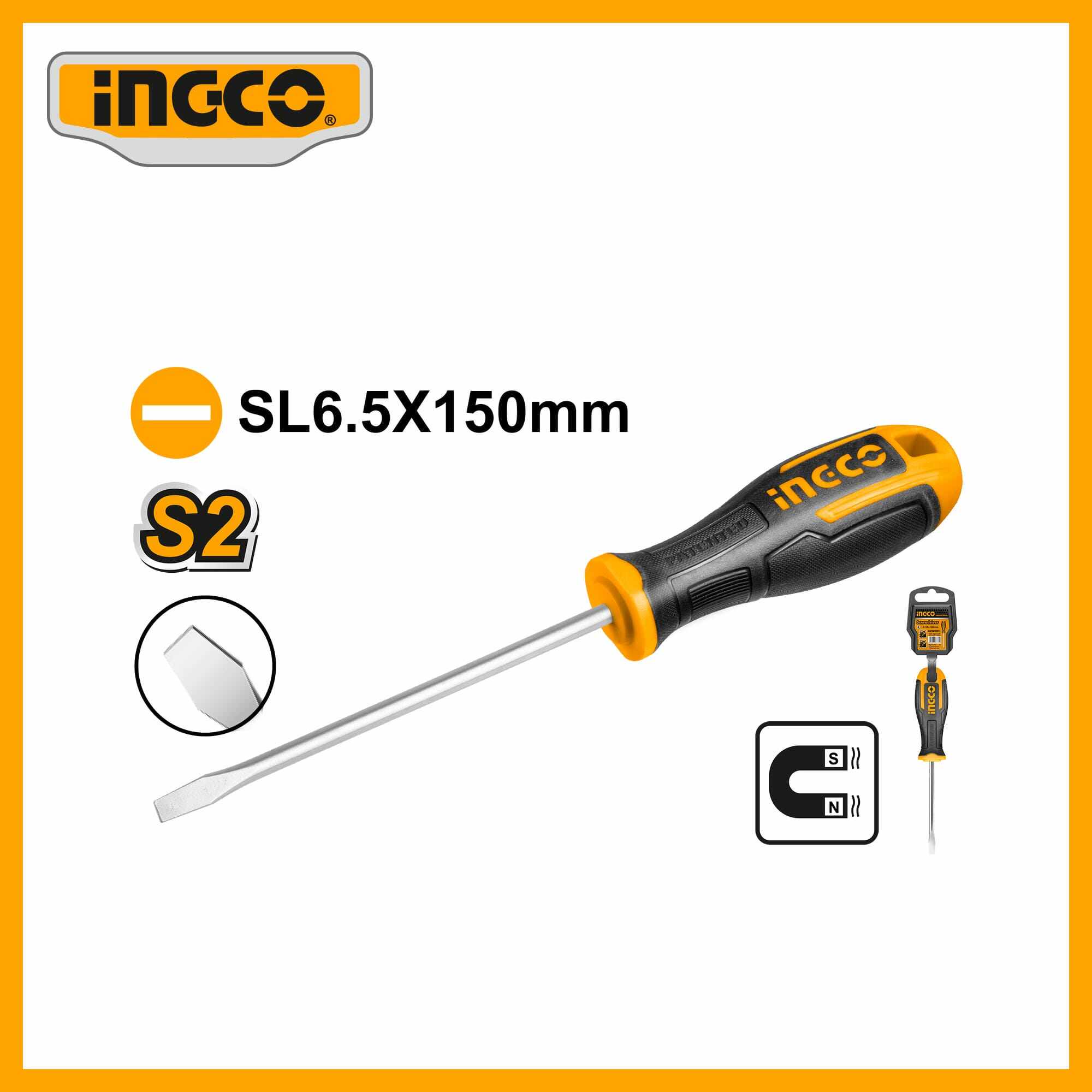 6" Slotted Screwdriver (6mm*150) Ingco hs686150