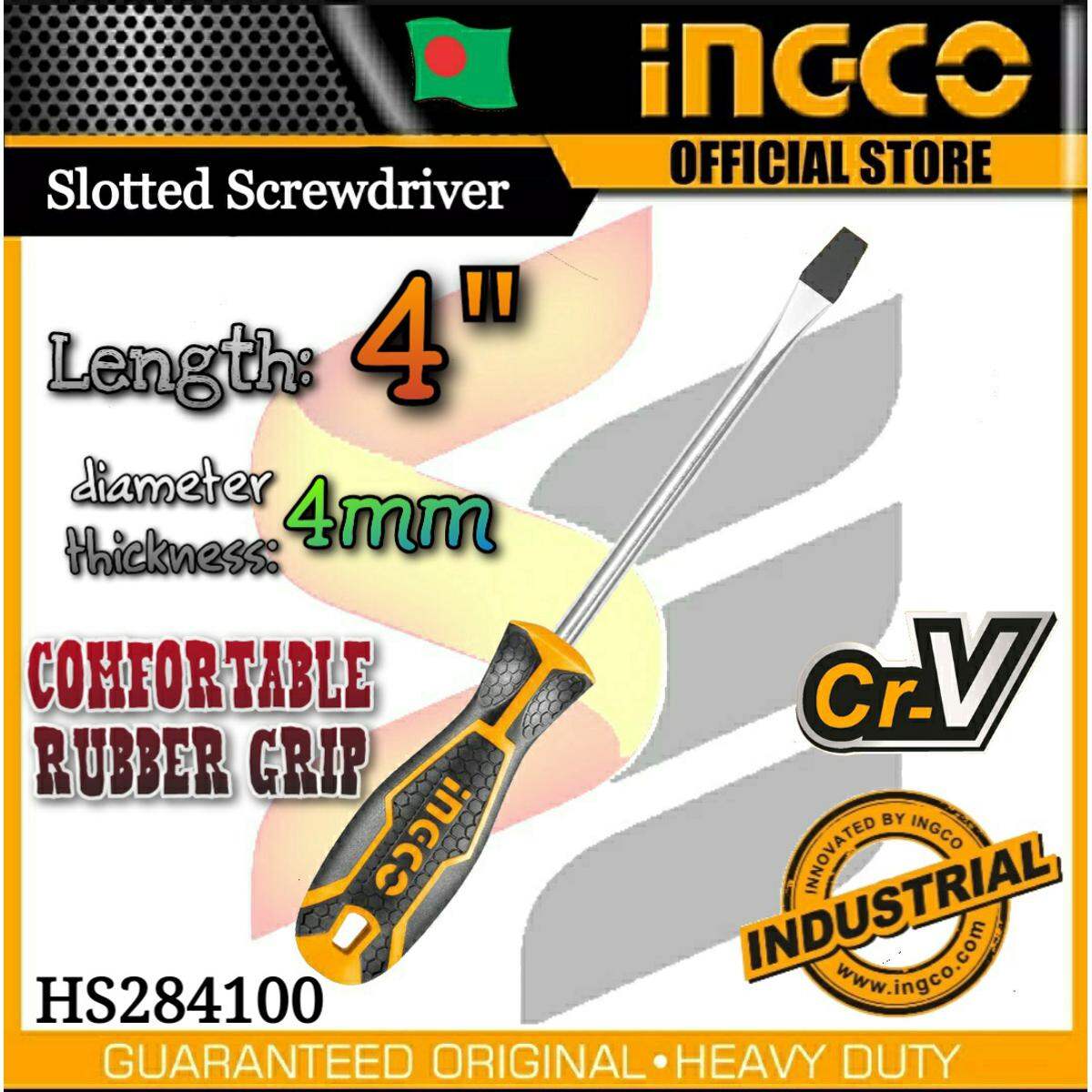 4" Slotted Screwdriver (4mm*100) Ingco hs284100