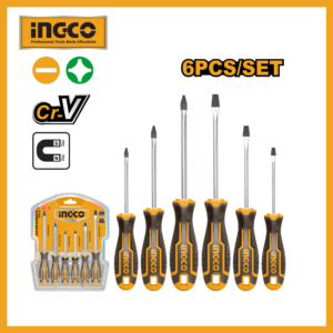 6 Pcs Screwdriver Set Ingco hksd0628