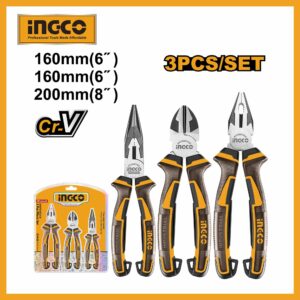 3 Pcs Pliers Set Ingco hkps28318